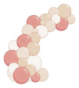 Balloon garland in the Red & White color palette