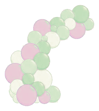 Balloon garland in the Pastel Rainbow color palette