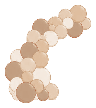 Balloon garland in the Neutral Boho color palette