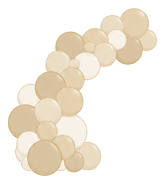 Balloon garland in the Gold & Ivory color palette
